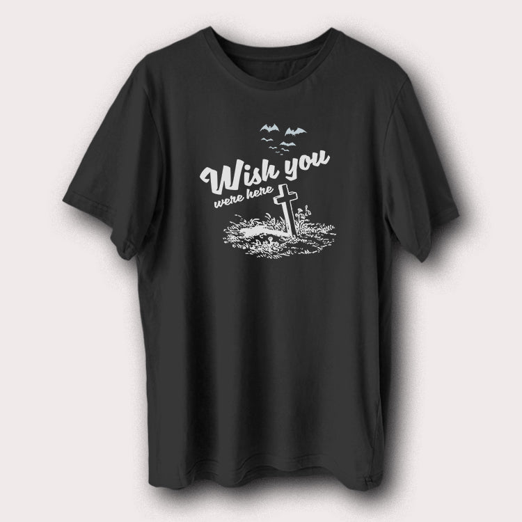 Wish You Were Here Bats Grave Halloween Men's T-Shirt