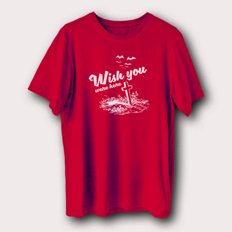 Wish You Were Here Bats Grave Halloween Men's T-Shirt