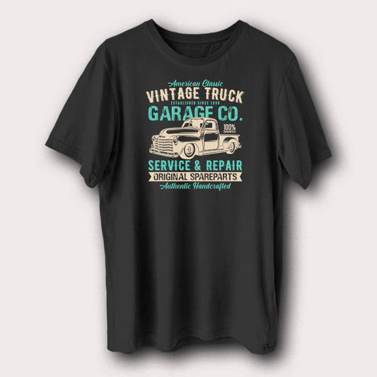 American Classic Vintage Truck Garage Co. Printed Men's T-Shirt Retro Truck Lover Graphic Tee
