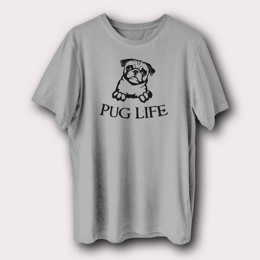 Pug Life Printed T-Shirt Funny Pug Dog Lover Graphic Tee