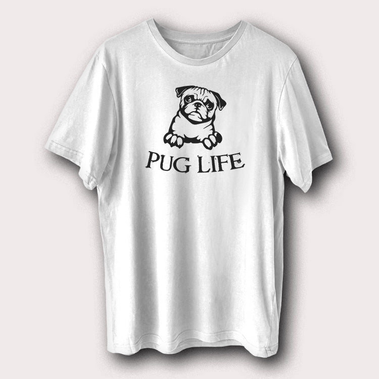 Pug Life Printed T-Shirt Funny Pug Dog Lover Graphic Tee