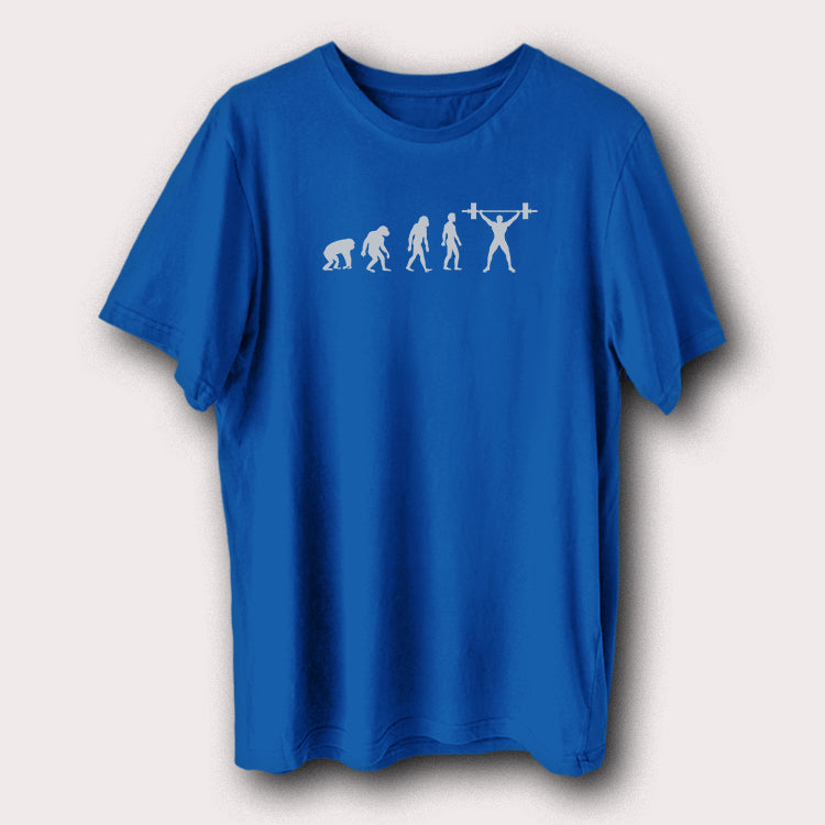 Weightlifting Evolution Printed T-Shirt Gym Fitness Bodybuilding Graphic Tee