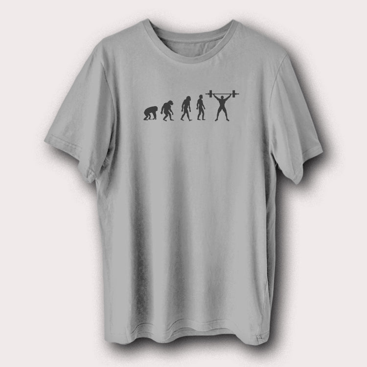 Weightlifting Evolution Printed T-Shirt Gym Fitness Bodybuilding Graphic Tee