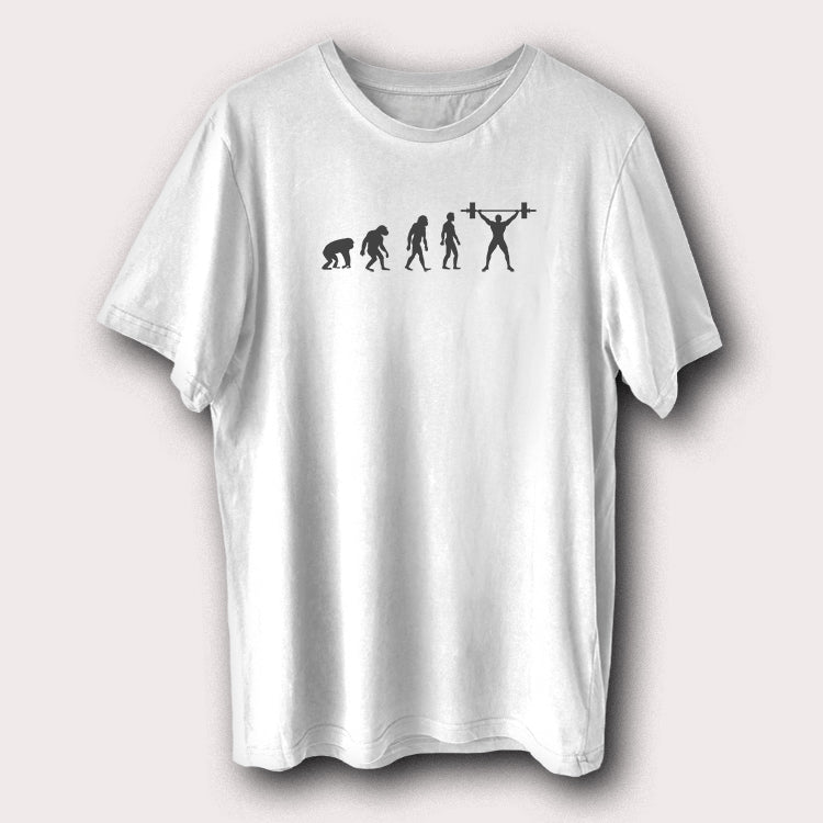 Weightlifting Evolution Printed T-Shirt Gym Fitness Bodybuilding Graphic Tee