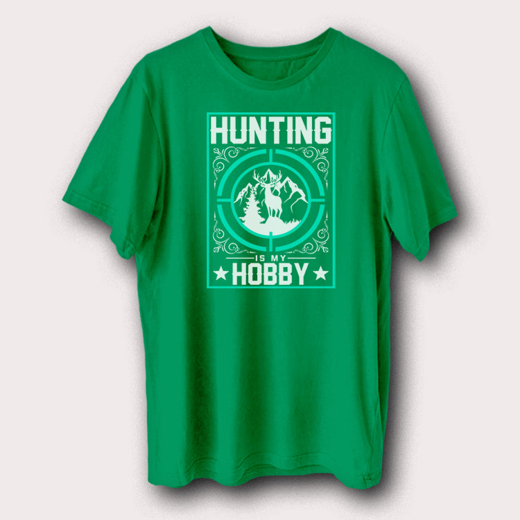 Hunting Is My Hobby Deer Hunter Graphic T-Shirt Outdoor Enthusiasts Tee