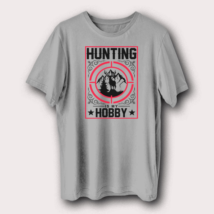 Hunting Is My Hobby Deer Hunter Graphic T-Shirt Outdoor Enthusiasts Tee