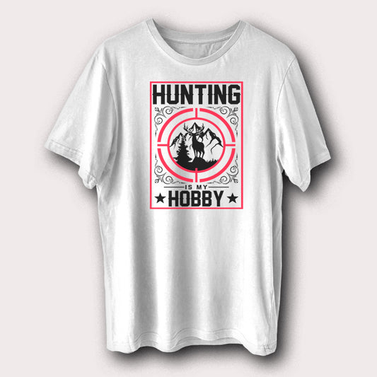 Hunting Is My Hobby Deer Hunter Graphic T-Shirt Outdoor Enthusiasts Tee