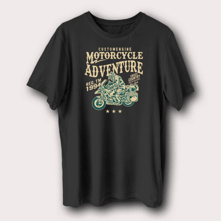 Motorcycle Adventure Vintage Rider T-Shirt Bikers & Travel Enthusiasts Graphic Tee