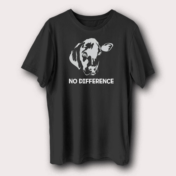 No Difference Vegan Cow T-Shirt Animal Equality Graphic Tee