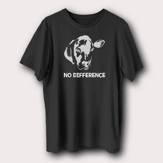 No Difference Vegan Cow T-Shirt Animal Equality Graphic Tee