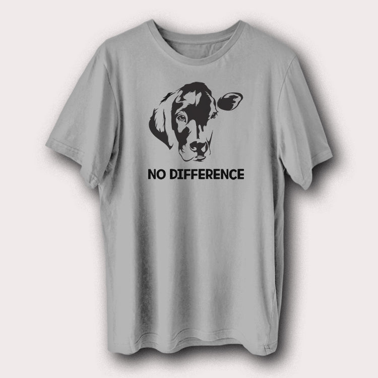 No Difference Vegan Cow T-Shirt Animal Equality Graphic Tee