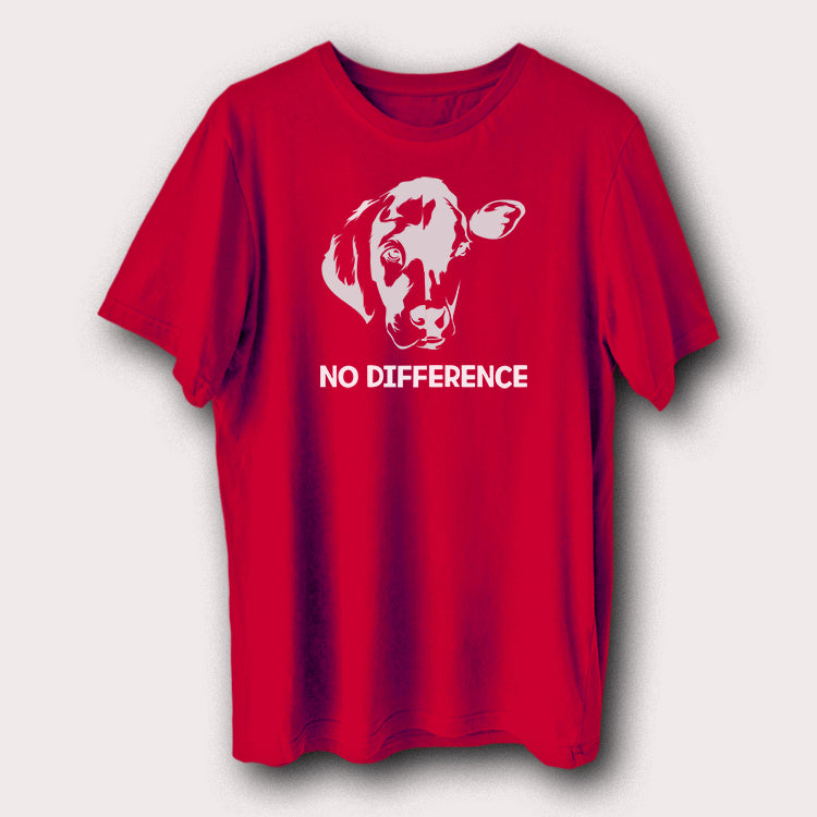 No Difference Vegan Cow T-Shirt Animal Equality Graphic Tee