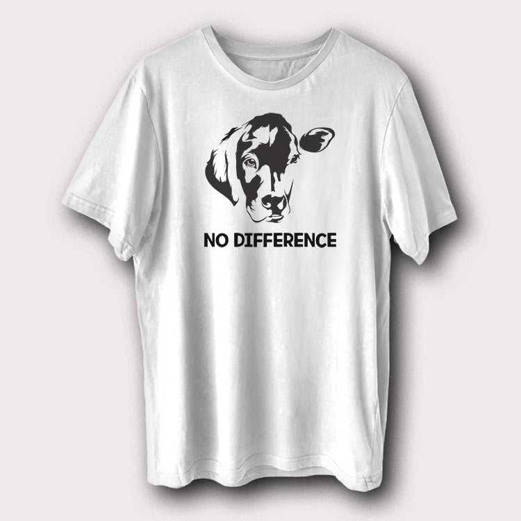 No Difference Vegan Cow T-Shirt Animal Equality Graphic Tee