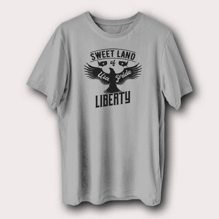 Sweet Land of Liberty Pride Patriotic T-Shirt USA Eagle Graphic Tee