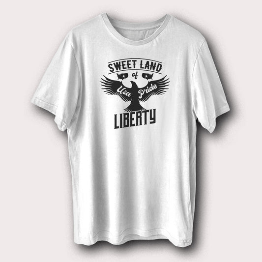 Sweet Land of Liberty Pride Patriotic T-Shirt USA Eagle Graphic Tee