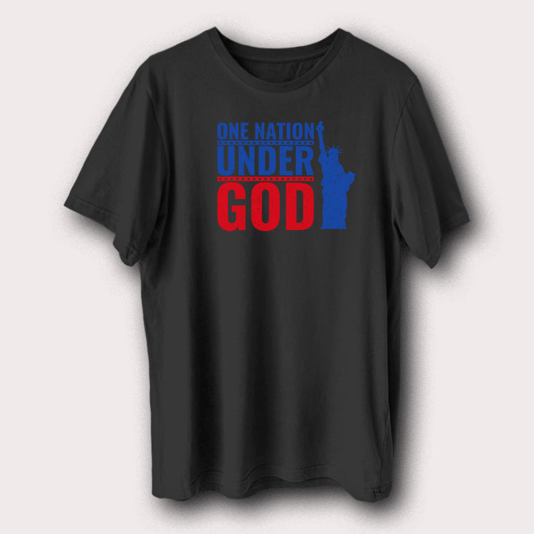 One Nation Under God Patriotic T-Shirt USA Liberty Graphic Tee