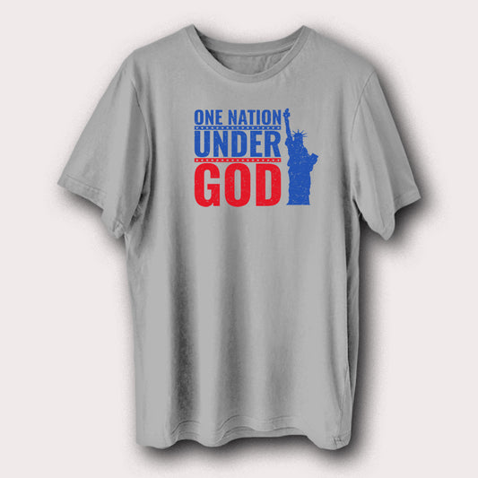 One Nation Under God Patriotic T-Shirt USA Liberty Graphic Tee