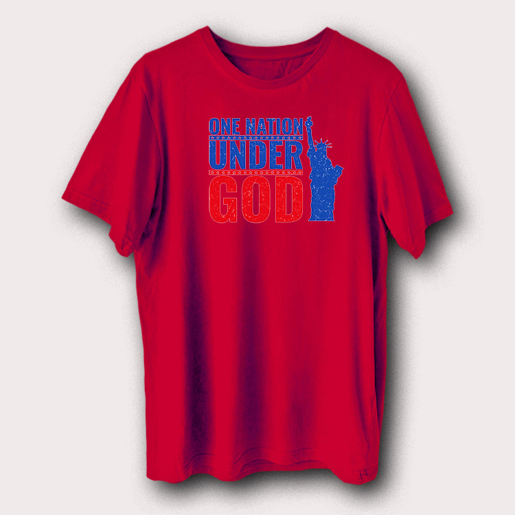 One Nation Under God Patriotic T-Shirt USA Liberty Graphic Tee