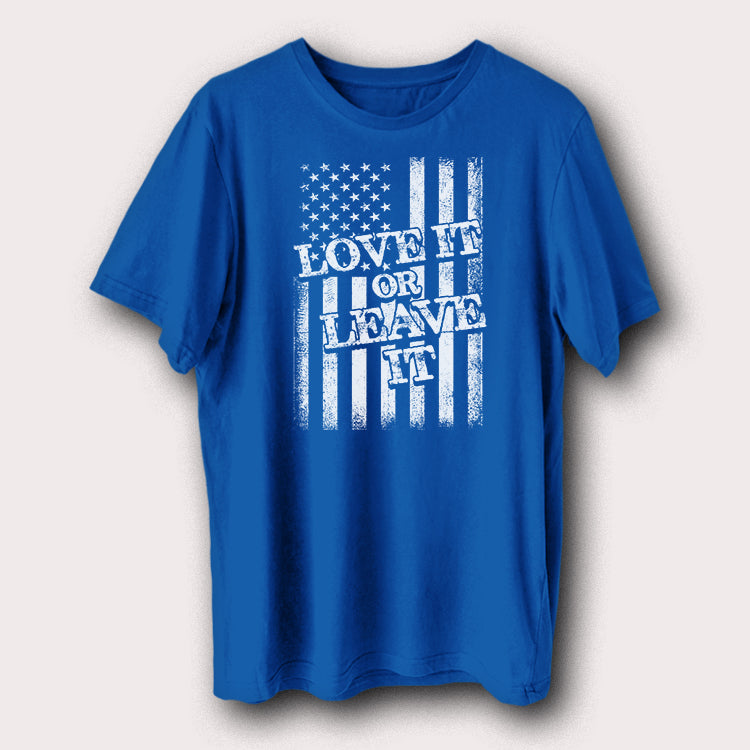 Love It or Leave It American Flag T-Shirt USA Patriotic Graphic Tee
