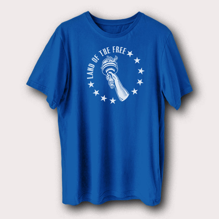 Land of the Free Liberty Torch T-Shirt Patriotic American Graphic Tee