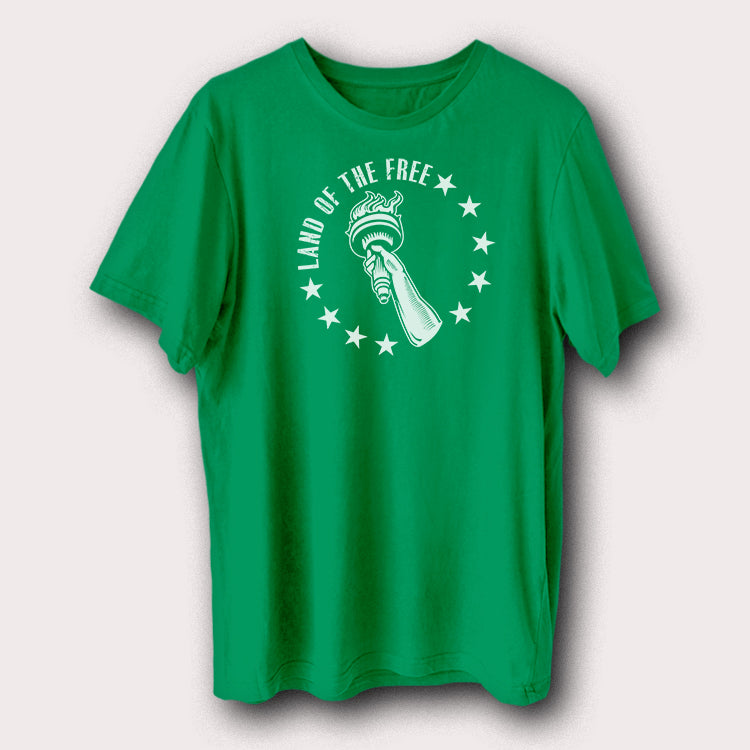Land of the Free Liberty Torch T-Shirt Patriotic American Graphic Tee
